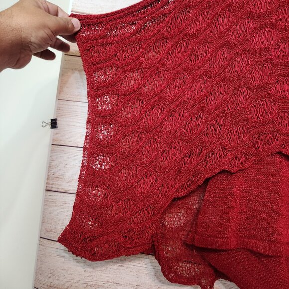 KOKOMO Cape Poncho One Size Red Tank Insert Batwing Sweater Cotton Poly - Picture 15 of 16